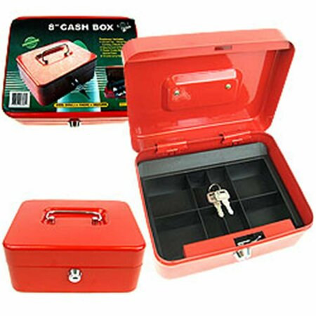 TOTALTURF 8 Inch Key Lock Cash Box with Coin Tray TO3680577